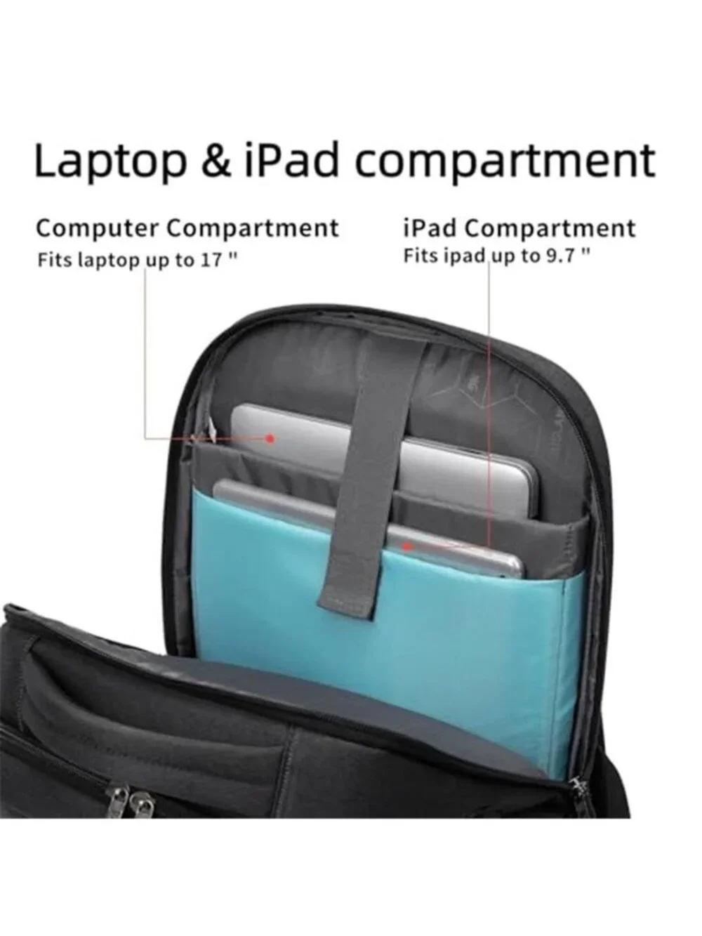 17 Inch Laptop Backpack USB Charging Travel Carry On Water Resistant Bookbag